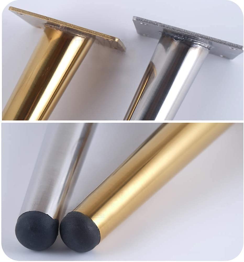 Stylowe nogi sofy z metalowego chromu z wymiennymi prostymi/ukośnymi, stożkowymi częściami ze stali nierdzewnej, nowoczesne nóżki meblowe do projektów dla majsterkowiczów (kolor: A, rozmiar
