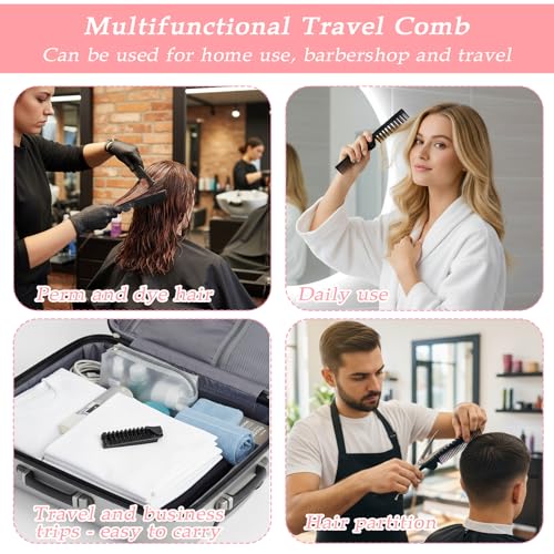 60 Peines Plegables Negro Compactos para Viaje miniatura 7