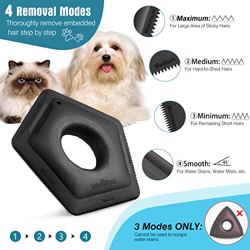 Image of VavoPaw Hair Remover, 2Pack Pet Detailer Brush for Couch, Car Interior, Fur Removal for Carpet, Auto Detailing, Furniture, Lint, Sofa, Black
