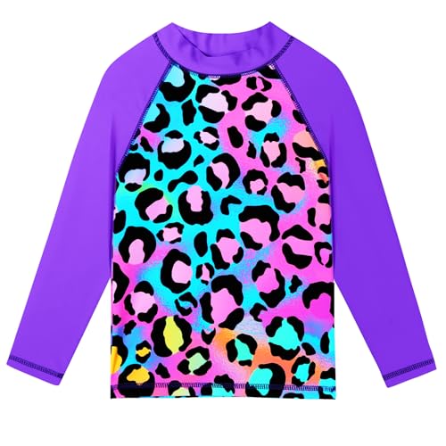 Image of TFJH E Girls Two Piece Swimsuit Long Sleeve Rash Guard Ages 3-12 | UPF 50+ sun protection, breathable , lightweight long sleeve swimsuit, full coverage, pool beach vacation, water park