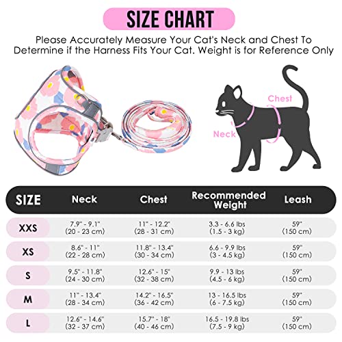 Lukovee Cat Harness And Leash For Walking, Adjustable Escape Proof Vest Harness For Kitten With Reflective Strips Lightweight Step-In Jacket For Cats Puppy Small Pet Traveling Hiking(Xx-Small,Pink) #TOP1