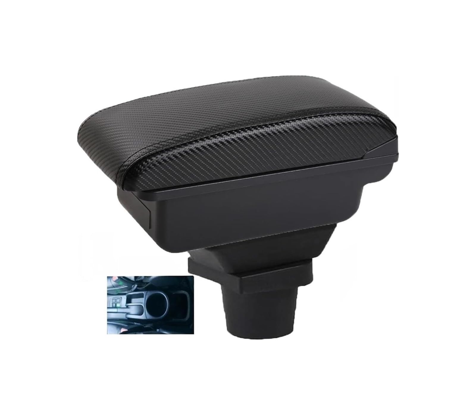Copertura Bracciolo Auto Per Prius C Aqua Scatola Portaoggetti Bracciolo Per Auto Custodia Per Console Centrale Supporto Per Gomito Conducente(A-no Usb-black Line)