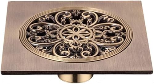 CCYENG Quadratische Bodenabläufe 15x15 Antike Messing Dusche Ablauf Bad Ablauf Abdeckung Geruchlos Balkon Boden Ablauf Sieb Au CCYENG Quadratische Bodenabläufe 15x15 Antike Messing Dusche Ablauf Bad Ablauf Abdeckung Geruchlos Balkon Boden Ablauf Sieb Au
