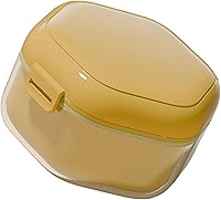 Vista 5 de Caja de baño para dentaduras postizas con cesta de colador, contenedor de almacenamiento para retenedores, impermeable, protector bucal para el hogar