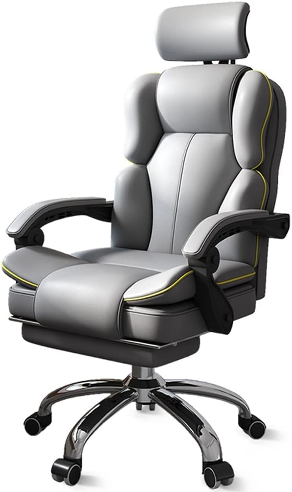 Executive Chair Executive Chair High Back Gaming Chair with Adjustable Headrest, Wear-Resistant PU Leather Office Chair, Reclining Swivel Managerial Chair, Easy to Install