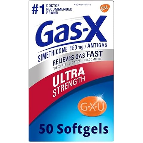 Gas-X Ultra Strength Gas Relief Softgels with Simethicone 180 mg for Bloating Relief - 50 Count Cover