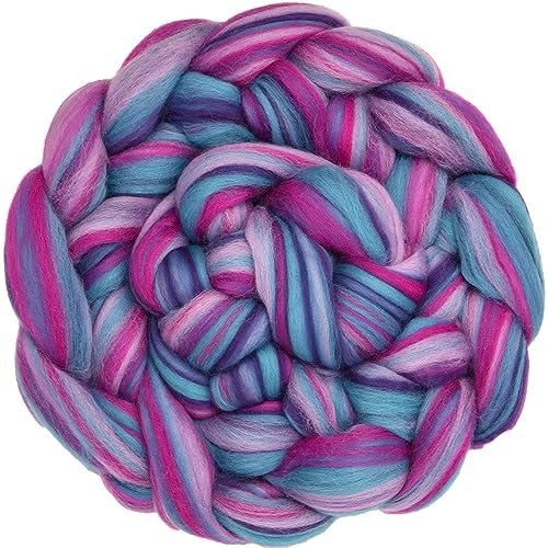 Image of Combed Top Roving. Limited Edition Fiber for Spinning, Needle Felting, Wet Felting, Weaving and Crafting. Colorful Designer Merino, Alicorn Dream