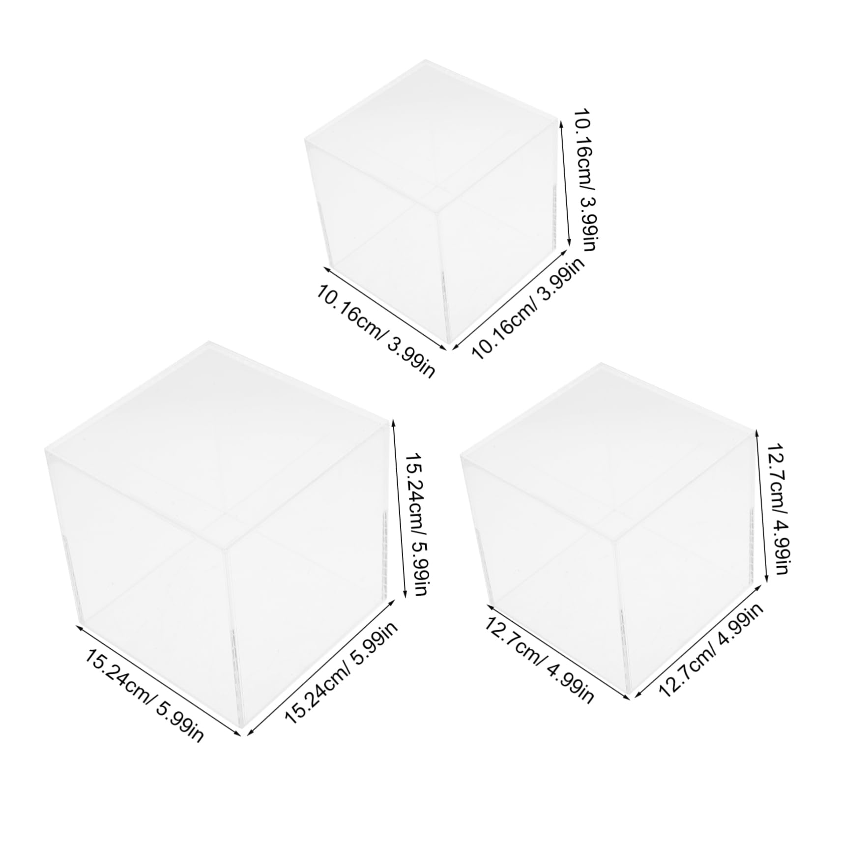 NAMOARLY Crylic Boxes Holder 3pcs Acrylic Display Stands Cube Containers Risers for Cake Jewelry