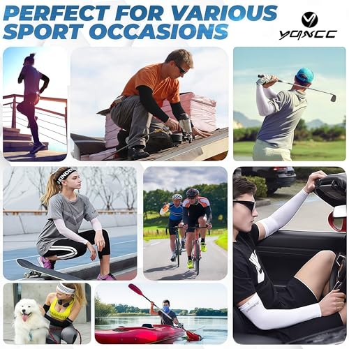 Image of YQXCC Arm Sleeves Cooling UV Sun Protection Sport Compression for Men Women