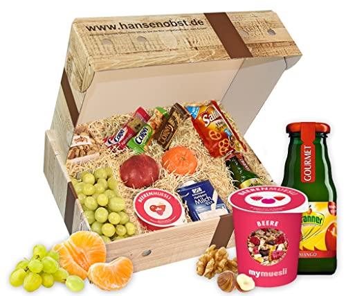 Hansen Obst - Geschenkbox - fruchtige Obst-Box - “Webinar-Snack-Box” - Präsentkorb - Obst-Geschenkset - gefüllte Obstkiste - Probier-Obstbox
