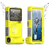YNVYFI 2026 Underwater Snorkeling Diving Phone Case for Phone 17/16/15/14/13/12Pro Max/Galaxy S25/S24/S23.(50ft/15m) Professional Scuba Dive Waterproof Case Underwater Photo Video（Yellow）