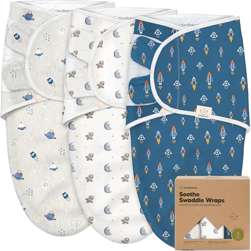 Image of 3-Pack Organic Baby Swaddle Sleep Sacks - Swaddles for Newborns, Infant 0-3 Months, Baby Girls, Boys, Soft & Snug Newborn Sleep Sack, Nursery Swaddling Blankets (Cosmo, OS)