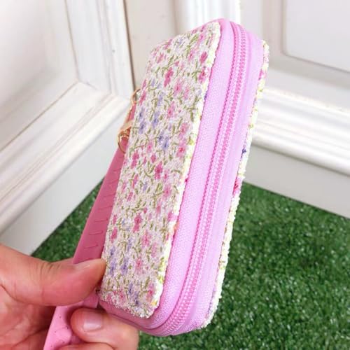 Image of AACKS Flower Wallets with Strap Little Girls Flower Coin Pouch Small Cute Wallet for Teen Girls with Coin Pocket Cherry Fruit Wallet
