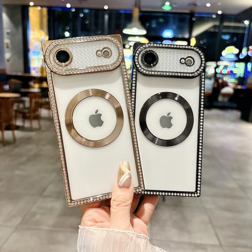 Coque transparente pour iPhone 17 Air magnétique compatible MagSafe dorée - 6