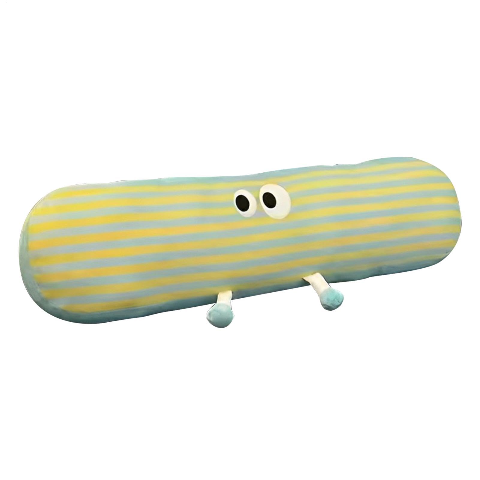 Almohada de cuerpo completo: linda almohada de abrazo a rayas para adultos, 35.43 pulgadas de largo | Cubierta extraíble, almohada larga decorativa para dormir, cojín lumbar para la pierna, la espalda