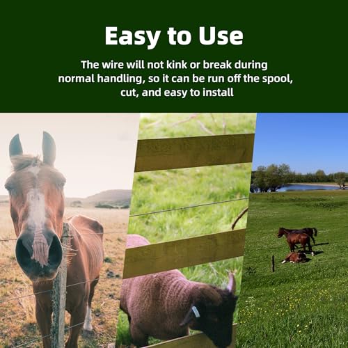 HENGTONG Fio de alumínio de calibre 17 para cerca elétrica, fio de cerca elétrica de alumínio de 1/4