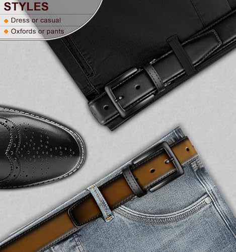 KEMISANT Men Belt,Reversible Leather Belt For Men Gift Casual Dress Golf Pants Jeans Gift Boxed4