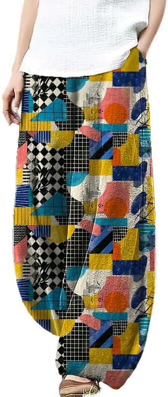 Womens Beach Pants Comfy Lightweight Wide Leg with Pockets Vacation Pants Summer Beach Fashion Pants for Women