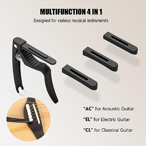 Linrax C3 Guitar Capo, 4 in 1 Capo with Bridge Pin Puller - Image 2