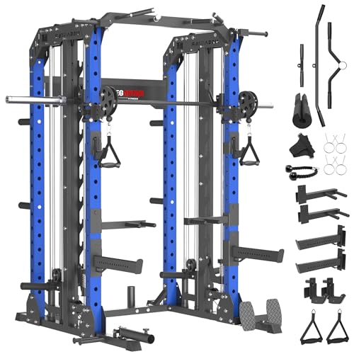 7-in-1 Home Gym Smith Machine with Pull-Up & Lat