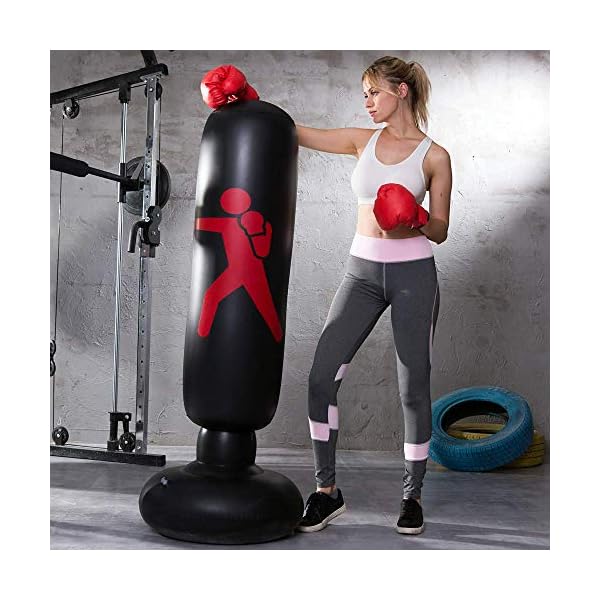 Inflatable-Free-Standing-Punching-Bag-Heavy-Training-Bag-Adults-Teenage-Fitness-Sport-Stress-Relief-Boxing-Target Inflatable Free Standing Punching Bag, Heavy Training Bag, Adults Teenage Fitness Sport Stress Relief Boxing Target (Black)