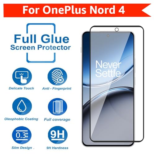 Image of DARKFIT Tempered Glass Premium Screen Protector Compatible for OnePlus Nord 4 | Edge to Edge Coverage with Easy Installation Kit | Scratch Resistance | HD Clear Glass (Black Border) | Pack of 1