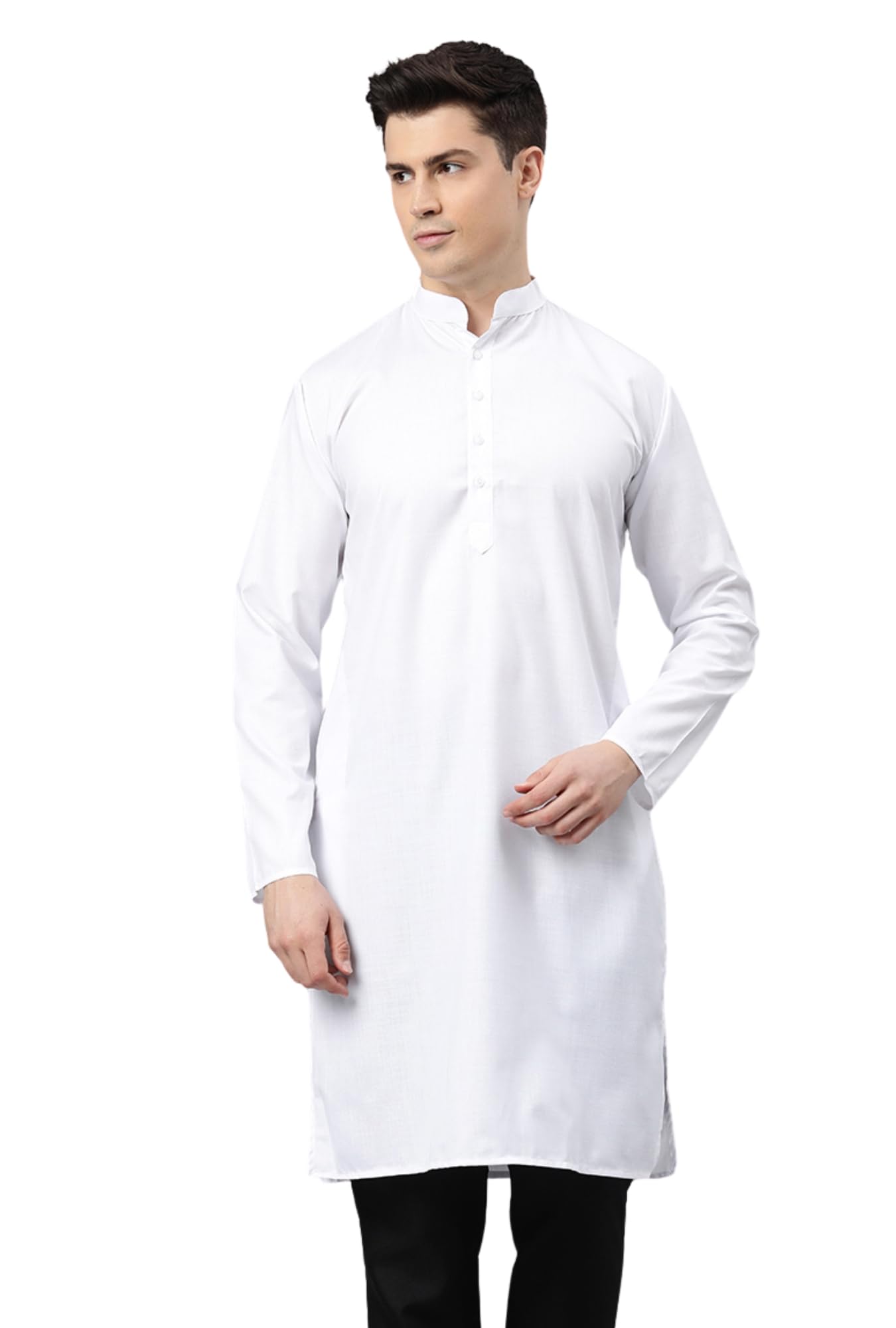 majestic man Men's Cotton Blend Straight Fit Straight Kurta-picture-17