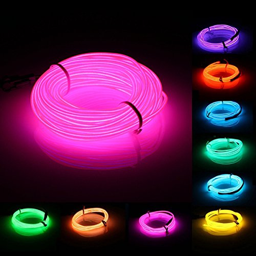 VIDOO 10M ELFlexible weiche Rohr Draht Neon Glühen Auto Seil Streifen Licht Xmas Dekor DC 12V-Orange