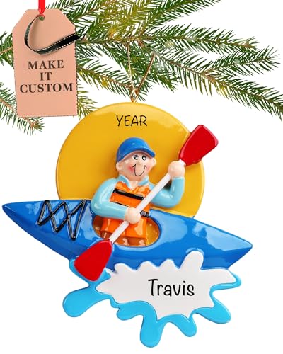 Personalized Guy Kayaking Ornament 2026 | 24h Customized,