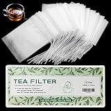 100 Pcs Disposable Tea Bags for Loose Leaf Tea, Biodegradable Tea Filter Bags with Drawstring, Corn Fiber Empty Tea Bags for Loose Leaf Tea (3.54 x 2.75 inch)