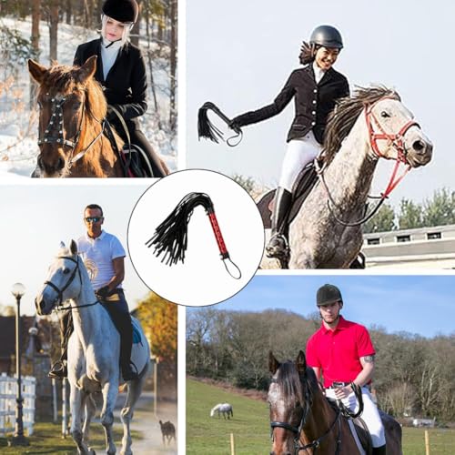 Leder Peitschen, Leder Reitgerte, Pferdepeitsche, Gerte für Pferde Reitgerte für Pferd das tägliche Training, Pferd Springen Rennen,Schneebesen aus Leder mit Fransen,Taktische peitsche,peitsche