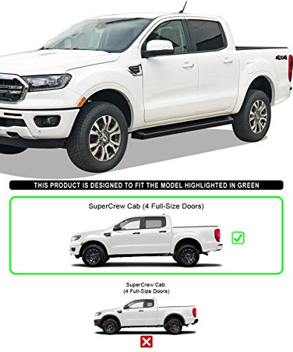 Estribos APS negros 6in para Ford Ranger SuperCrew 19-26 miniatura 2