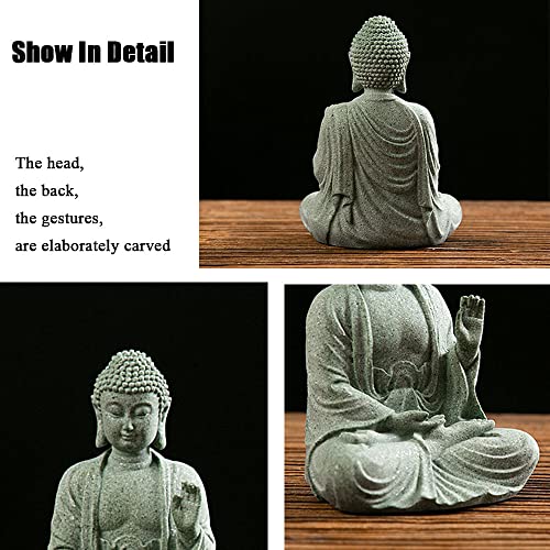 Estatua Mini Buda de Piedra Natural de 4.8 pulgadas miniatura 5