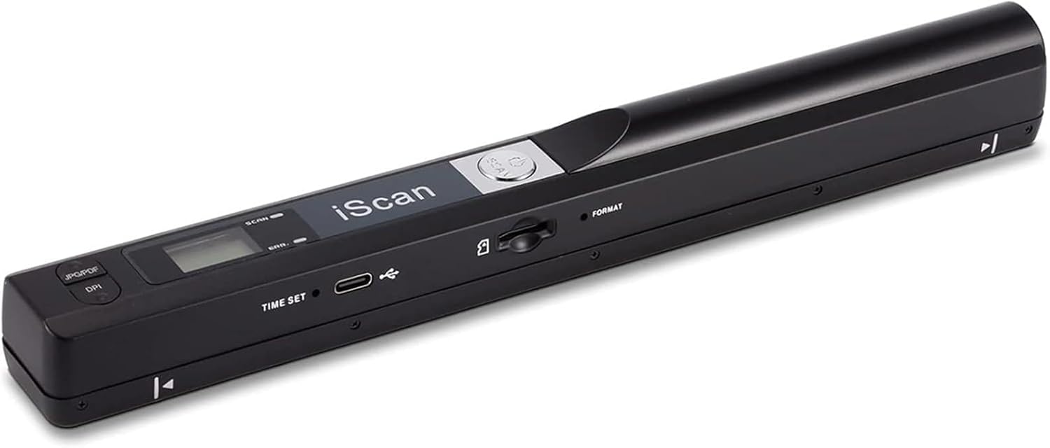 Portable Document Color Photo Scanner for A4 Documents，900DPI Handheld Mobile Image Scan for Business,Photo,Receipt,Book,Picture,Scanning Wand，JPG/PDF Format, High Speed,with 16G SD Card