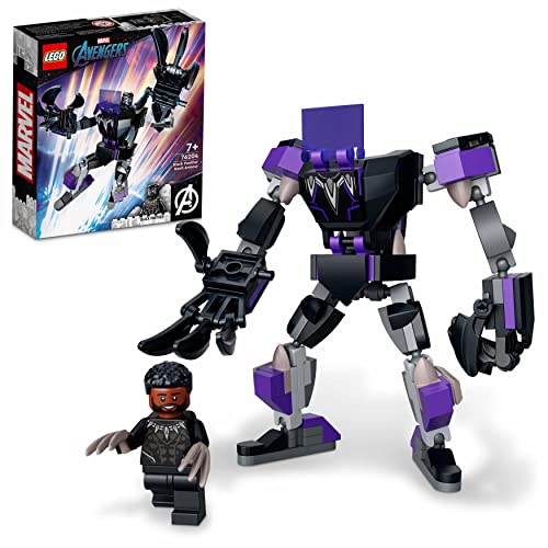 76204 Marvel The Black Panther 机器人盔甲,人偶套装,复仇者联盟 7 岁儿童拼搭玩具,可收藏