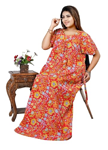 Image of Bejod's Collection Women Pure Cotton Nighty Combo Pack | Full Length Floral Printed Cotton Nighty Maxi | Soft & Breathable Night Dress for Women L to 4XL