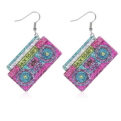 Nogeqi Pendientes retro, casete, acrílico neón, pendientes de los años 80 y 90, para mujer, festival, fiesta de los 80, accesorios para mujer, vintage, radio, casetes, joyas, nostalgia, regalos para | Ya disponible en tu tienda friki favorita! En mundofriki.es! Nogeqi Pendientes retro, casete, acrílico neón, pendientes de los años 80 y 90, para mujer, festival, fiesta de los 80, accesorios para mujer, vintage, radio, casetes, joyas, nostalgia, regalos para | Ya disponible en tu tienda friki favorita! En mundofriki.es!