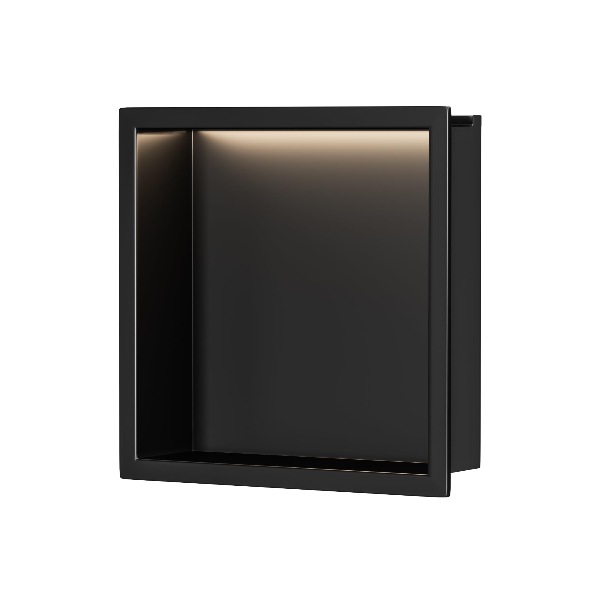 Neodrain Shower Niche, 12"X12" Matte Black Wall Niche, Stainless Steel