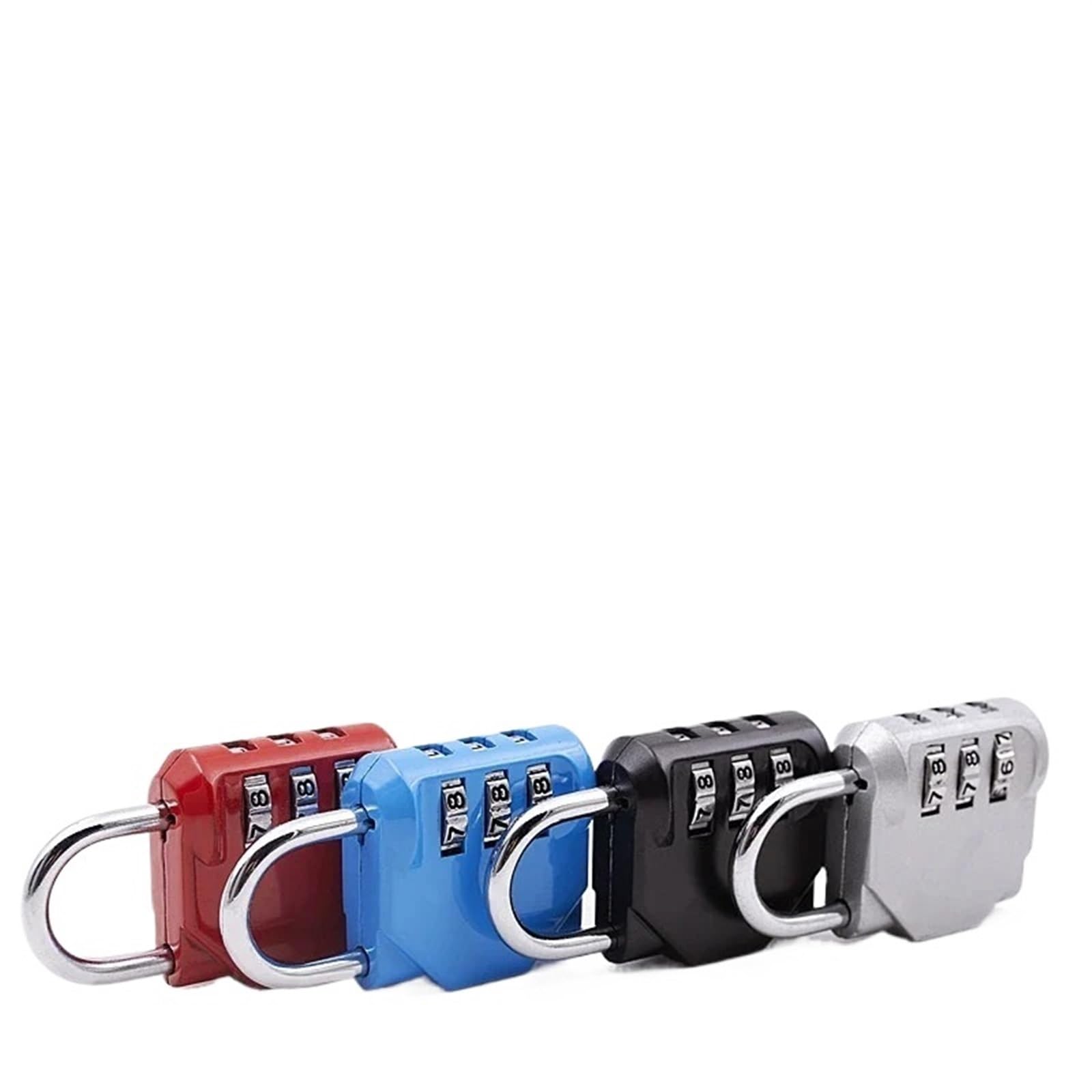 Candado de seguridad con combinación de 3 códigos, for equipaje, bolso, mochila, bolso, maleta, cajón, armario, 1 unidad(Black)