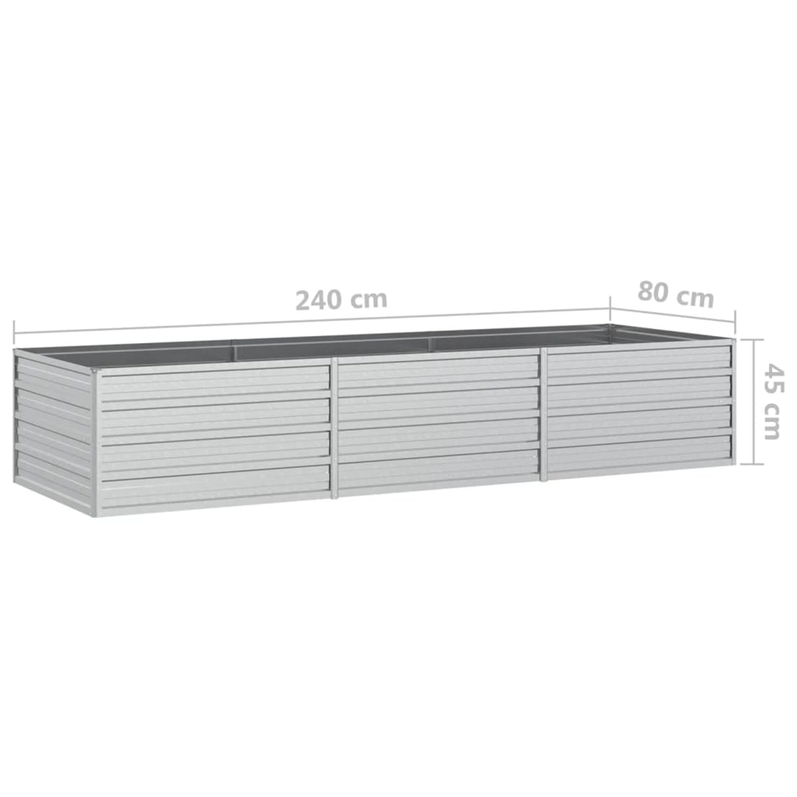 ShGaxin Arriate, Tavolo da coltivazione, Orto Domestico, Coltivazione di piante aromatiche, Arriate da giardino, in Acciaio zincato Argento 240x80x45 cm