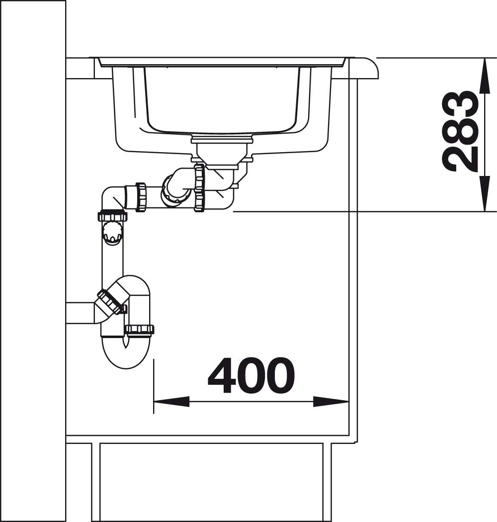 BLANCO Classic Pro 6 S-IF 523665 Évier de Cuisine Réversible avec Commande de Vidage et Récipient Acier Inoxydable Satiné pour Meuble sous Évier de 60 cm