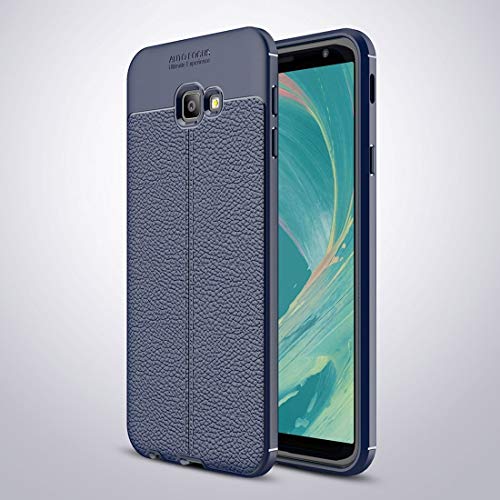 ZAORUN Cubiertas Protectoras de Cellphone Funda a Prueba de Golpes TPU Litchi Texture Compatible for Galaxy J4 Core / J4 (Color : Navy Blue)