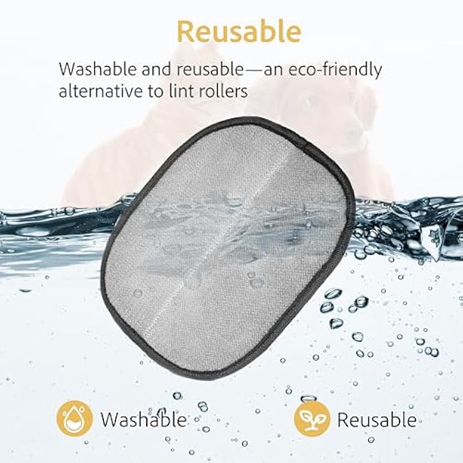 EKoo Pet Hair Remover Glove ¨C 2Pcs Cute Reusable Grooming Glove for Removing Cat & Dog Hair from Furniture, Car Seats, Bedding, Carpets, Clothes-rzkHe8Pr