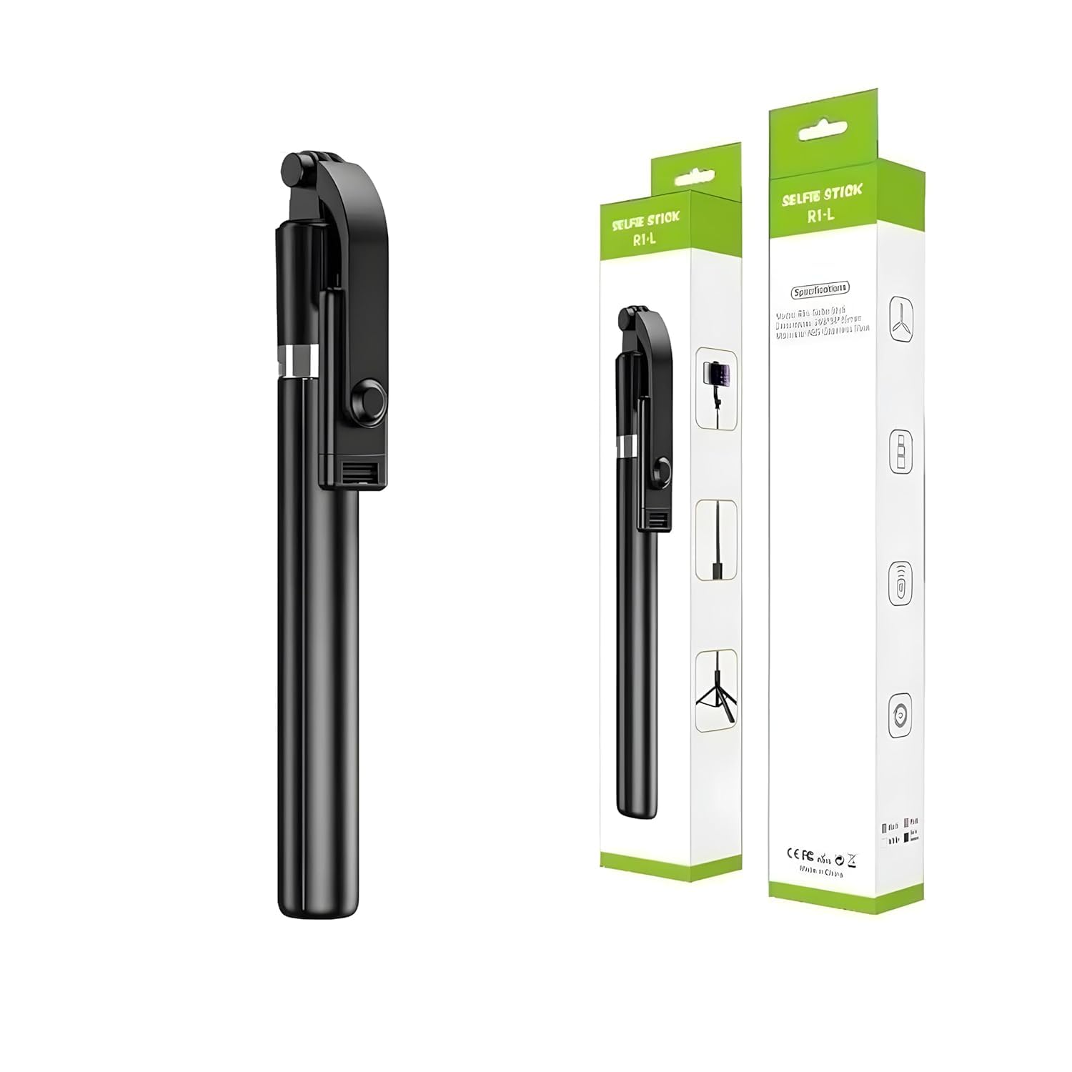 Selfie Stick Tripod, 3-in-1 Extendable Aluminium Stick with Bluetooth Remote, 270 Degree Rotation, 61 CM, Black, for Smartphones-image-49