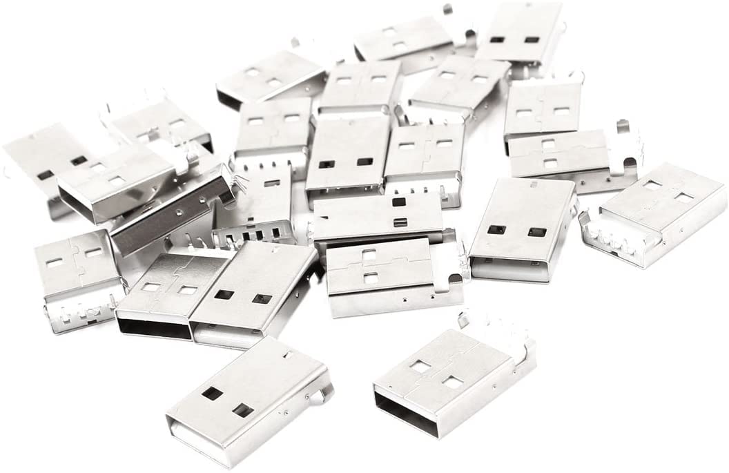 Amazon.co.jp: XYWHPGV 25個USB2.0タイプAオス直角DIPジャックソケット