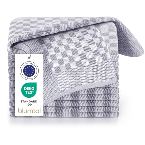 Blumtal torchon Cuisine - Lot de 20 - en 50 x 70 cm - certifiés Oeko-Tex - extrêmement Absorbant - Lavable jusqu'à 95°C - torchon Vaisselle à Carreaux...