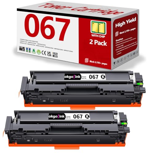Image of 067 067H Black Toner Cartridge Set 2 Pack CRG-067 Compatible Replacement for Canon 067 canon067 Toner Works with Color ImageClass MF656Cdw LBP632Cdw MF654Cdw MF653Cdw LBP633Cdw MF650C LBP630C Printer