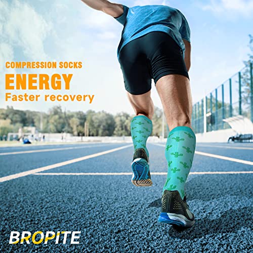 Image of Bropite Compression Socks for Women & Men Circulation-Compression Socks 20-30 mmhg-Best for Running,Medical,Nurse,Travel., Multicolored 12 Compression Socks, S-M