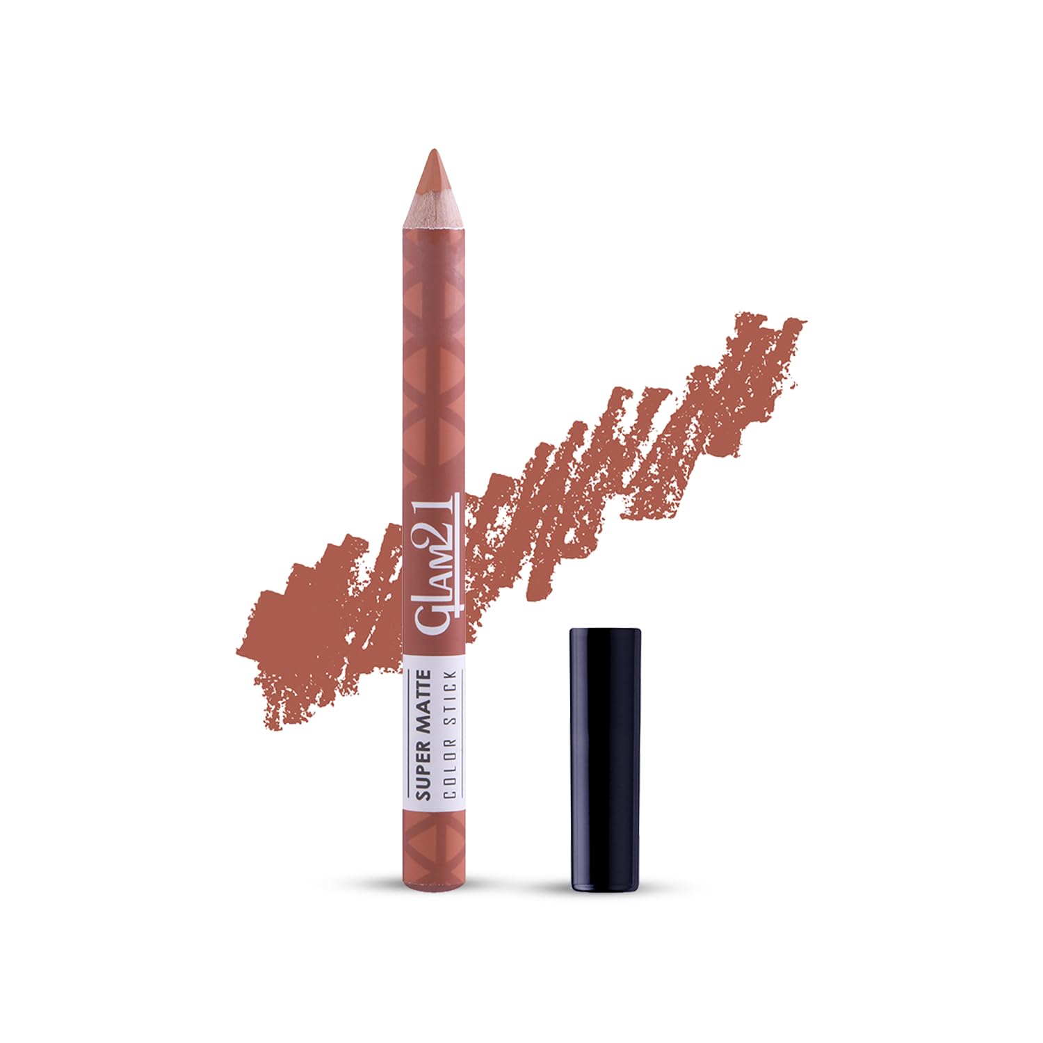 Glam21 Super Matte Colorstick Lipstick|Natural Wooden Lipstick | Long Lasting | Ultra Pigmented | Light Weight -3.5 Gm | 14-Penelope