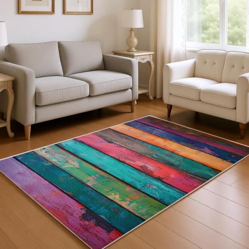 Tapis de sol moderne 140x200 cm violet résistant et facile à nettoyer